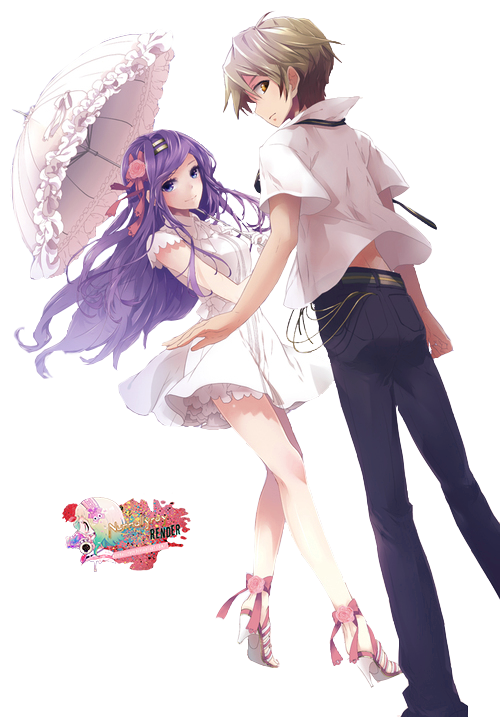 Download PNG image - Cute Anime Couple PNG Photo 