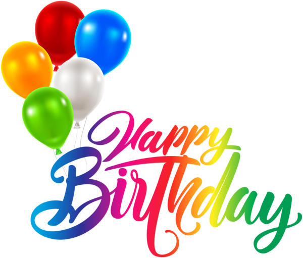 Download PNG image - Balloons Text Birthday PNG 