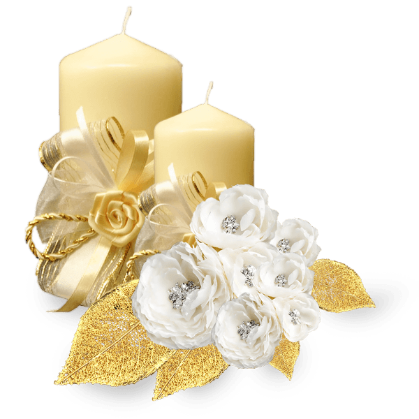 Download PNG image - Gold Christmas Candle PNG Pic 