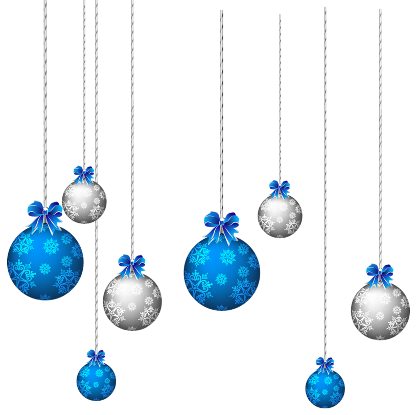 Download PNG image - Hanging Christmas Ornaments PNG Free Download 