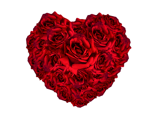 Download PNG image - Red Flower Heart PNG Transparent Image 