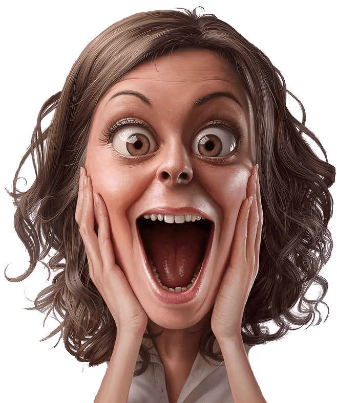 Download PNG image - Vector Surprised Woman PNG Image 