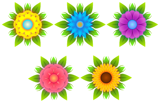 Download PNG image - Colorful Flower Vector Art PNG 