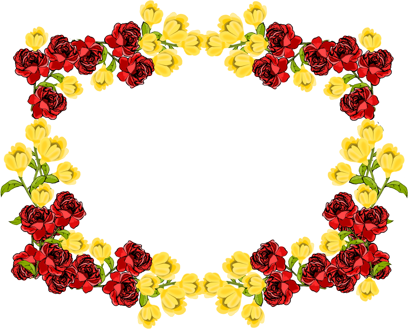 Download PNG image - Flowers Border Design PNG 