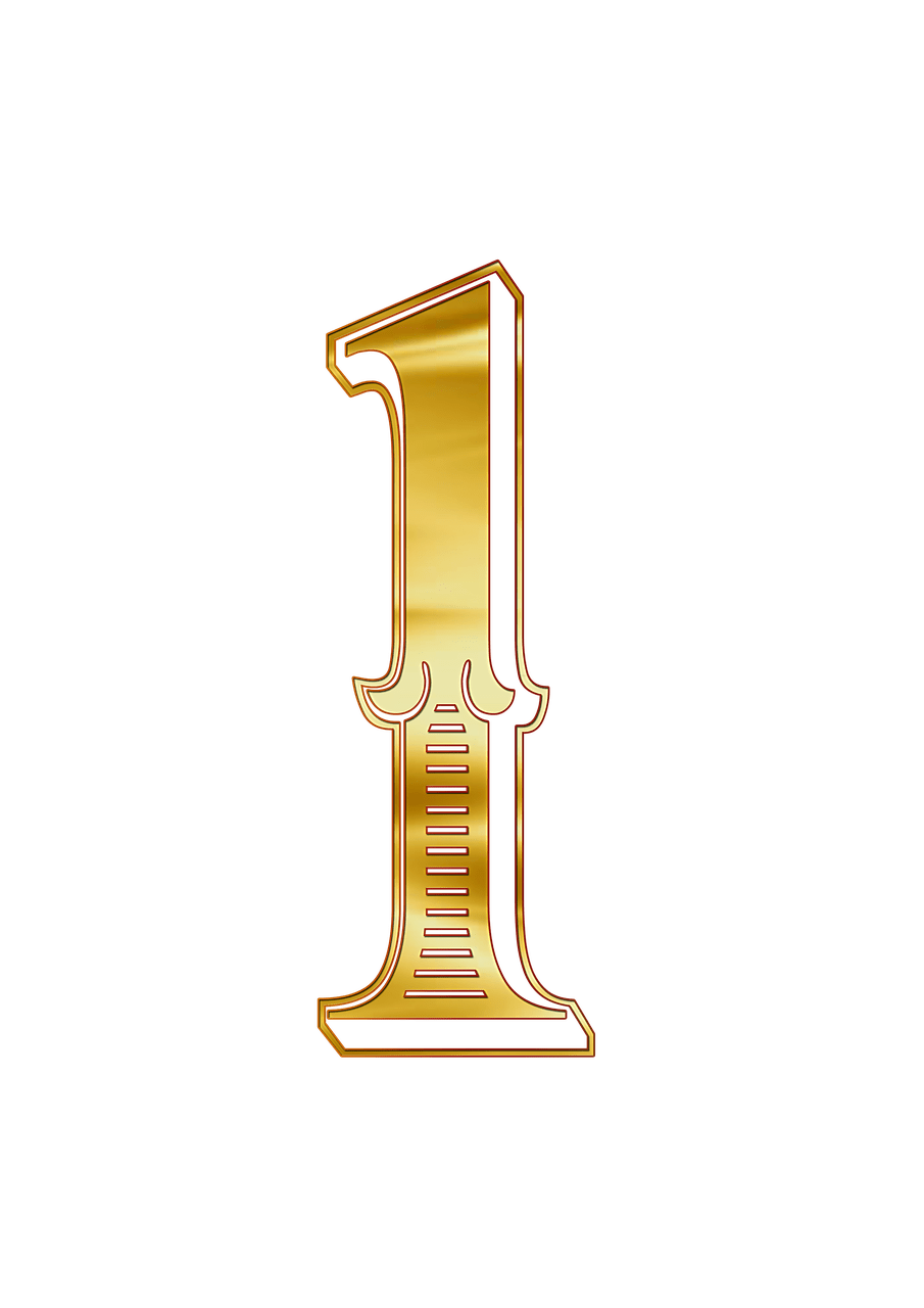 Download PNG image - Gold Number 1 PNG Picture 