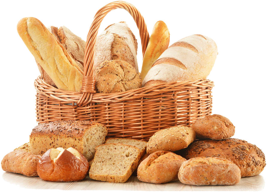 Download PNG image - Multi Grain Bread Slices Wicker Basket PNG Photos 