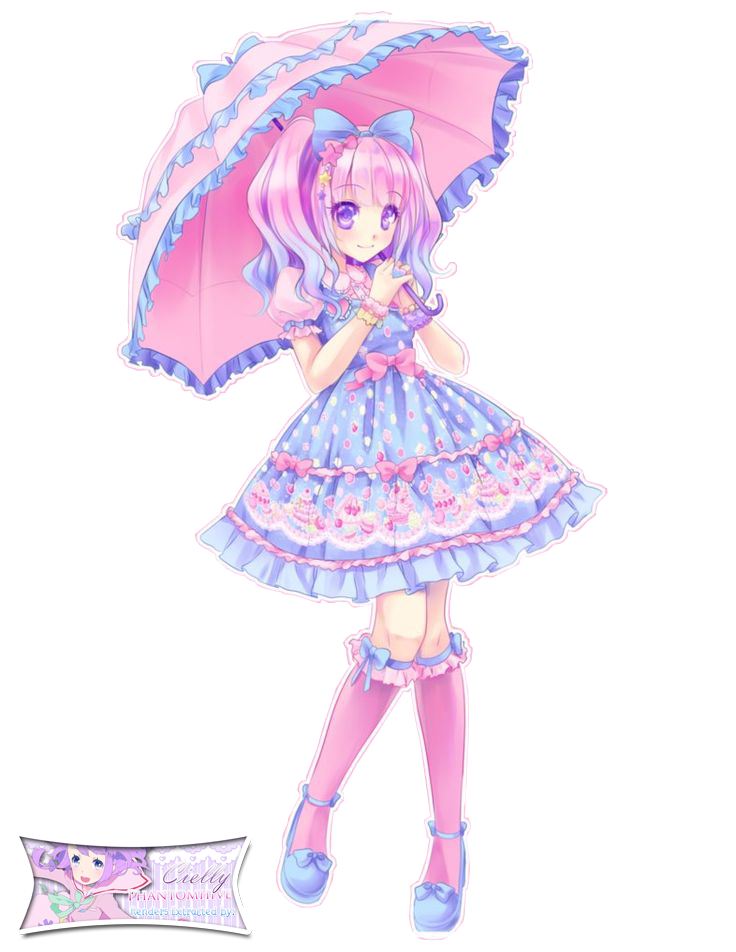 Download PNG image - Pastel Anime Girl PNG Background Image 