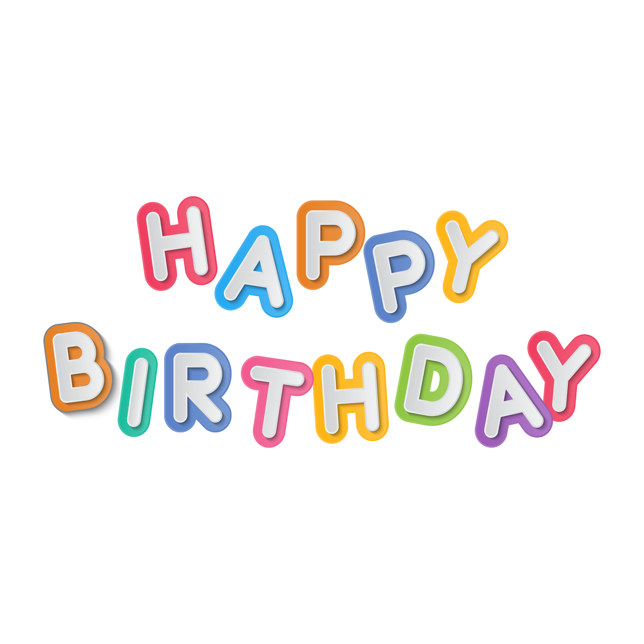 Download PNG image - Text Colorful Birthday Transparent PNG 
