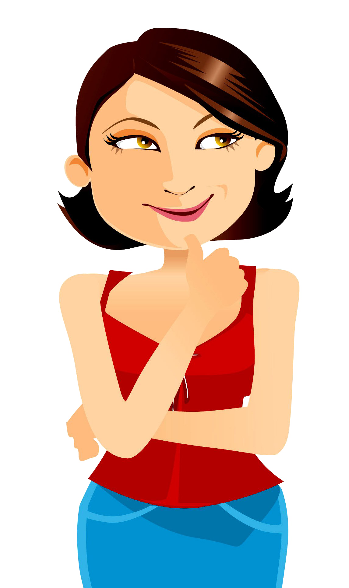 Download PNG image - Thinking Girl PNG Photos 