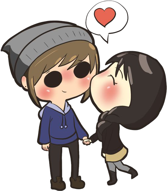Download PNG image - Chibi Anime Couple Love PNG File 