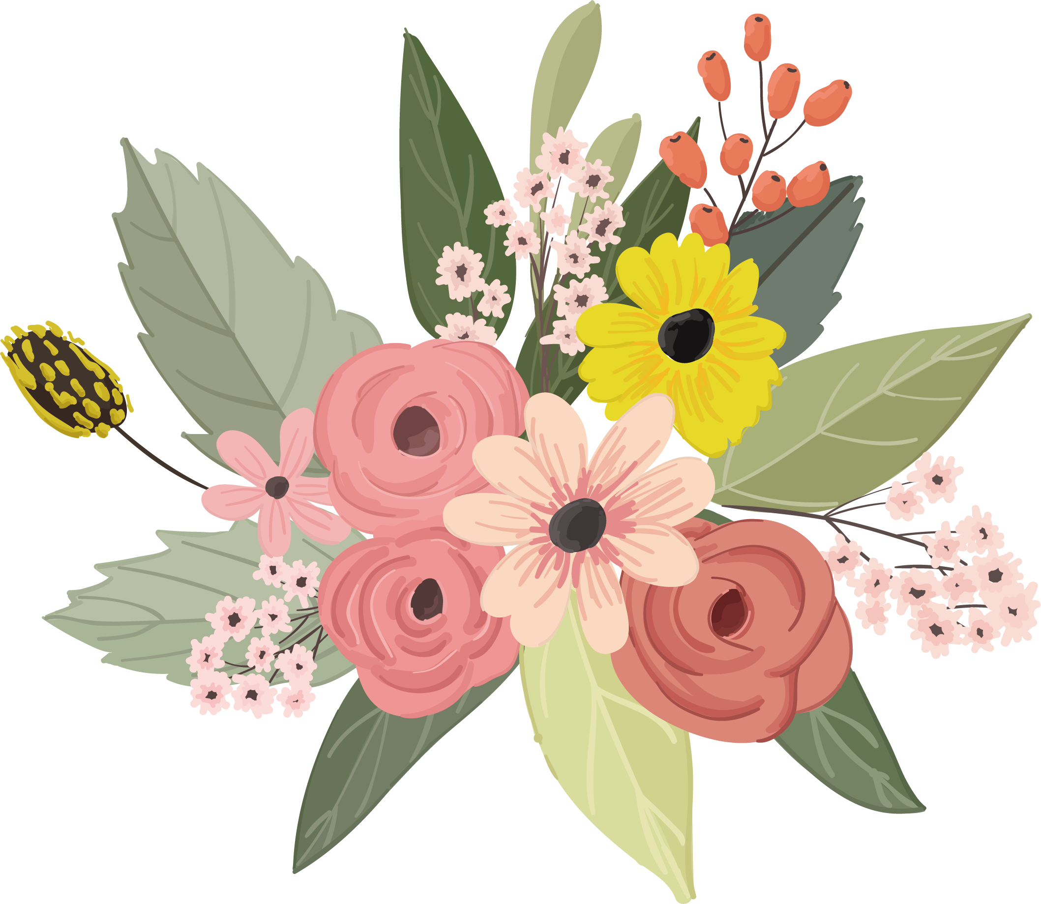 Download PNG image - Wedding Flower Vector Art PNG 