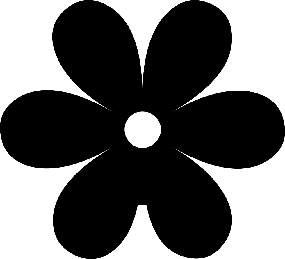 Download PNG image - Black Single Flowers Silhouette PNG 