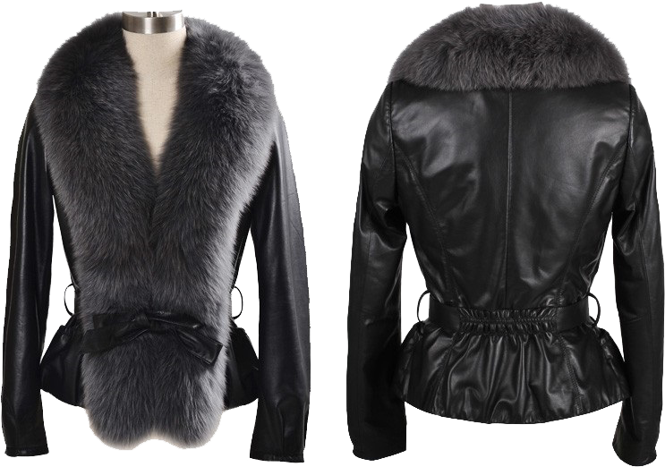 Download PNG image - Fur Lined Leather Jacket PNG File 
