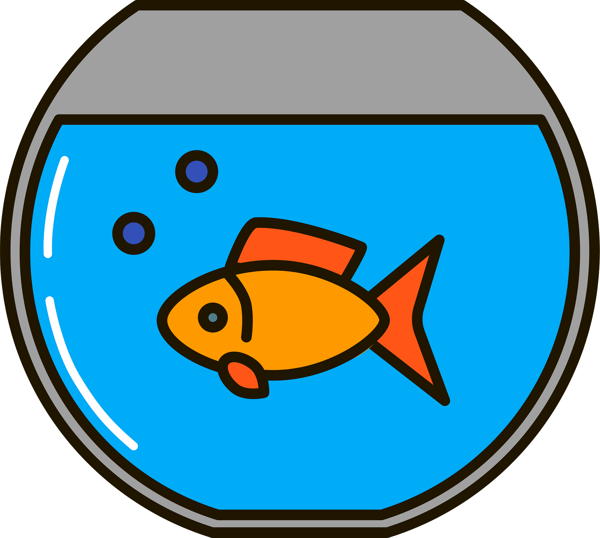 Download PNG image - Blue Fish Tank Vector PNG 