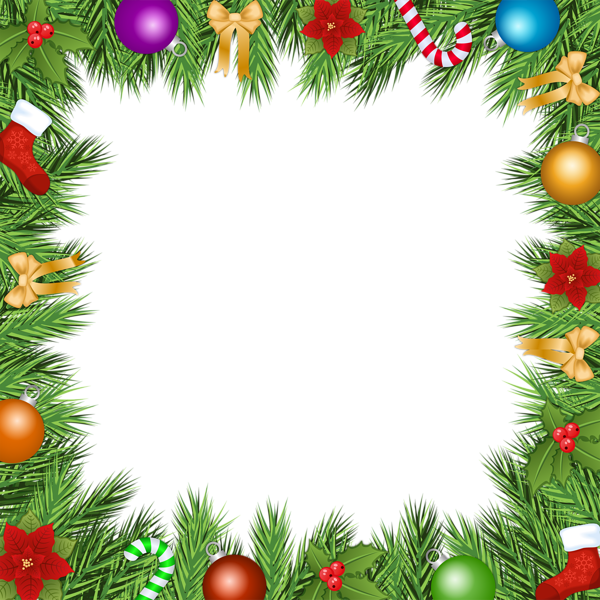 Download PNG image - Christmas Ornaments Frame PNG Free Download 