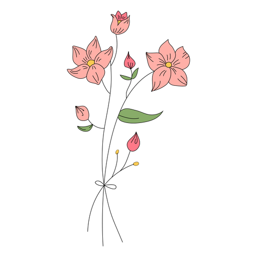 Download PNG image - Drawing Of Flowers PNG Isolated HD 