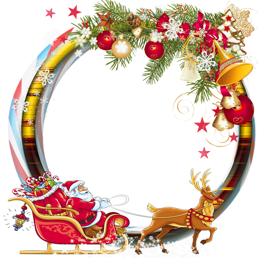 Download PNG image - Santa Christmas Frame Transparent Background 