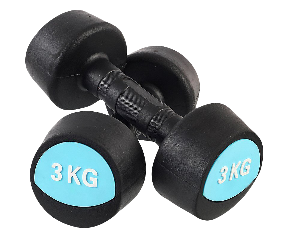 Download PNG image - 3 KG Fitness Dumbbells Transparent PNG 