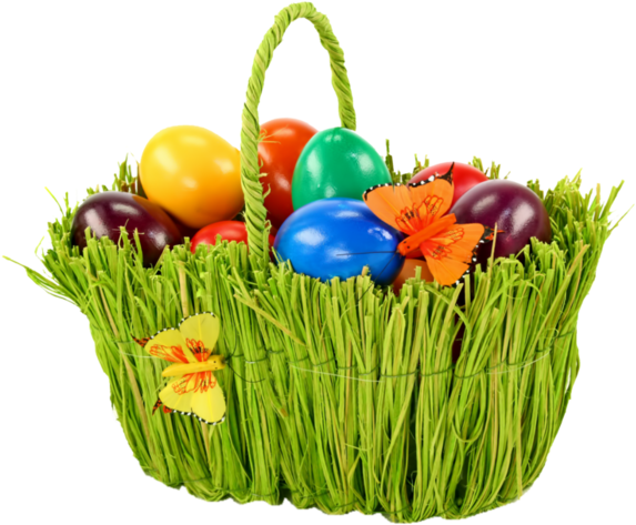 Download PNG image - Easter Egg Basket PNG Transparent Image 