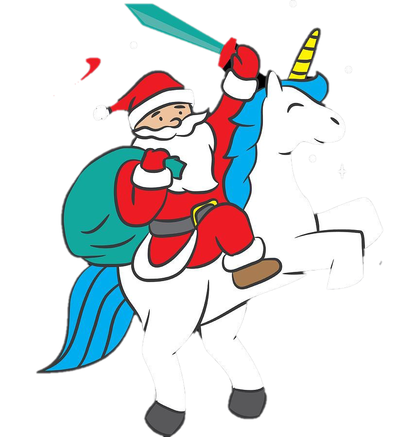 Download PNG image - Santa On Unicorn Transparent PNG 