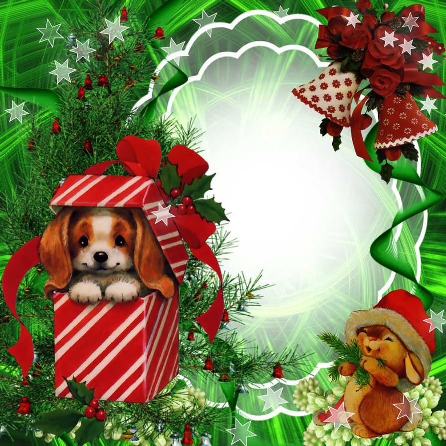 Download PNG image - Green Christmas Frame PNG Transparent 