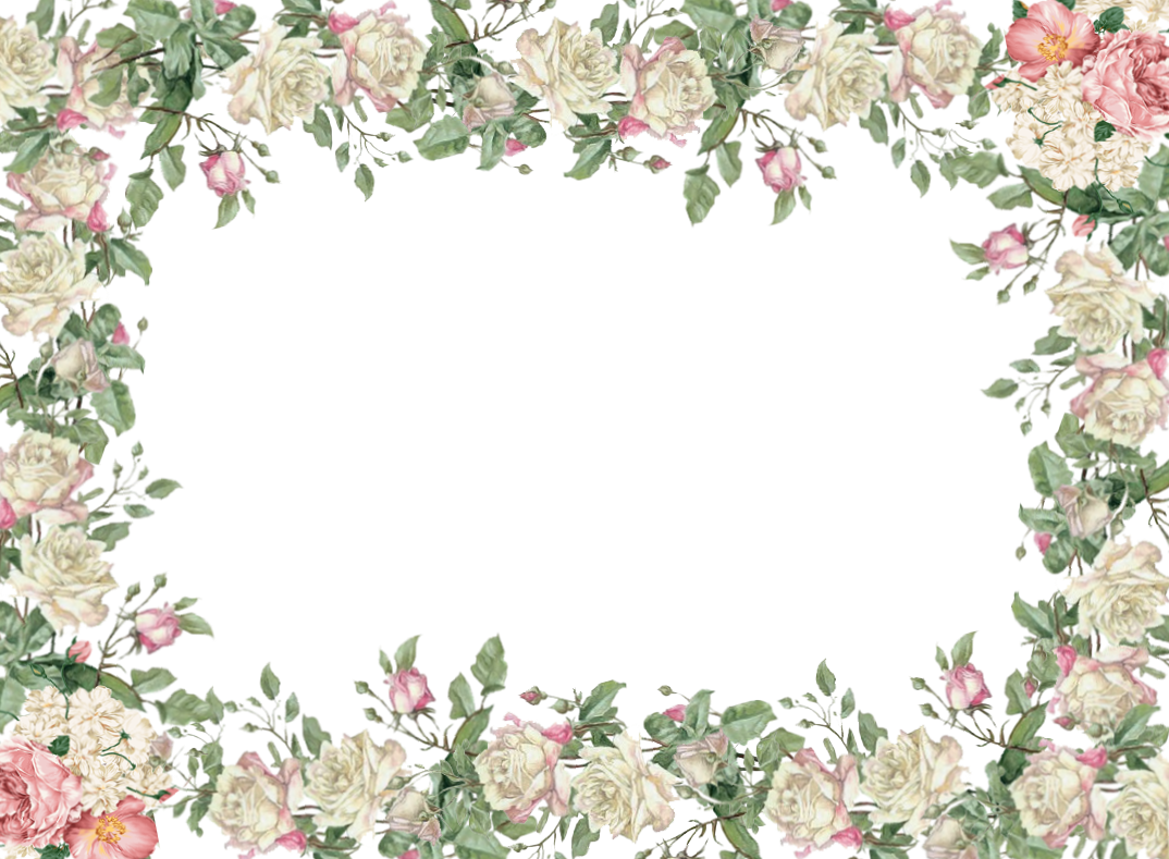 Download PNG image - White Flower Frame PNG Transparent Image 