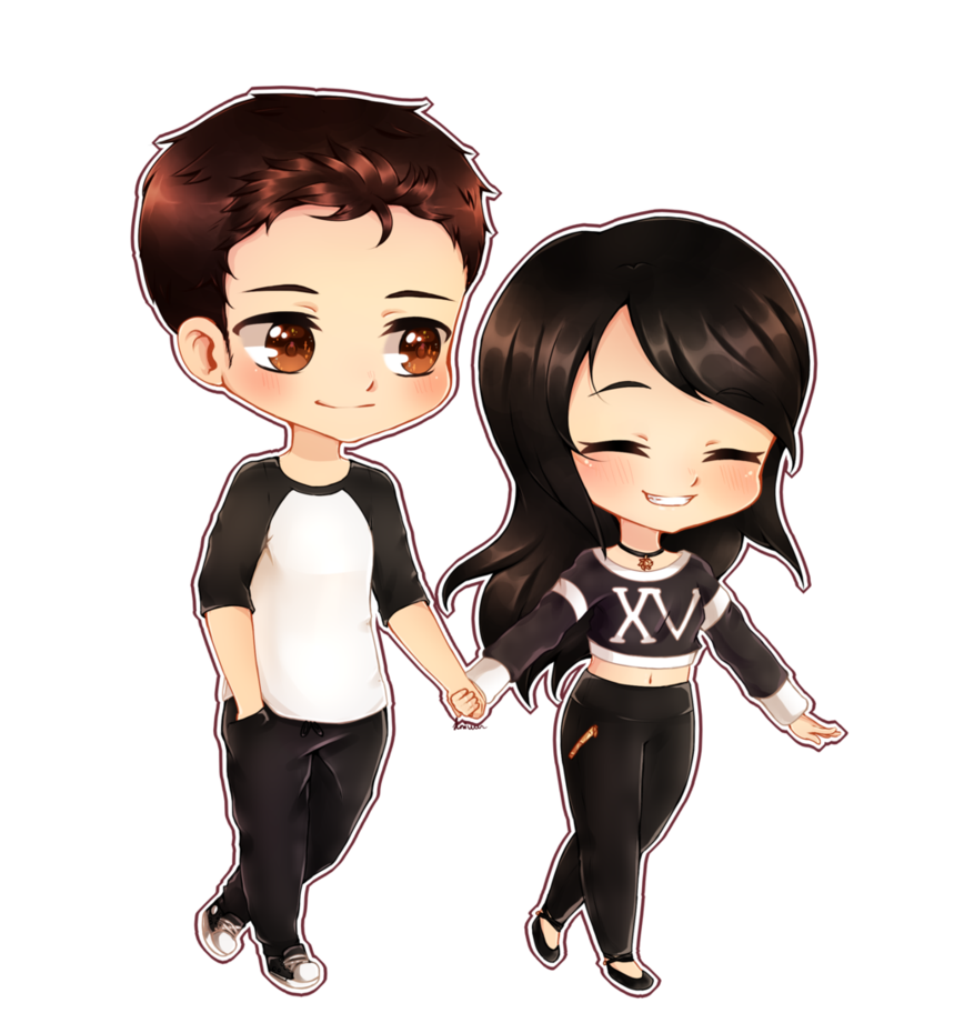 Download PNG image - Chibi Anime Couple PNG HD 