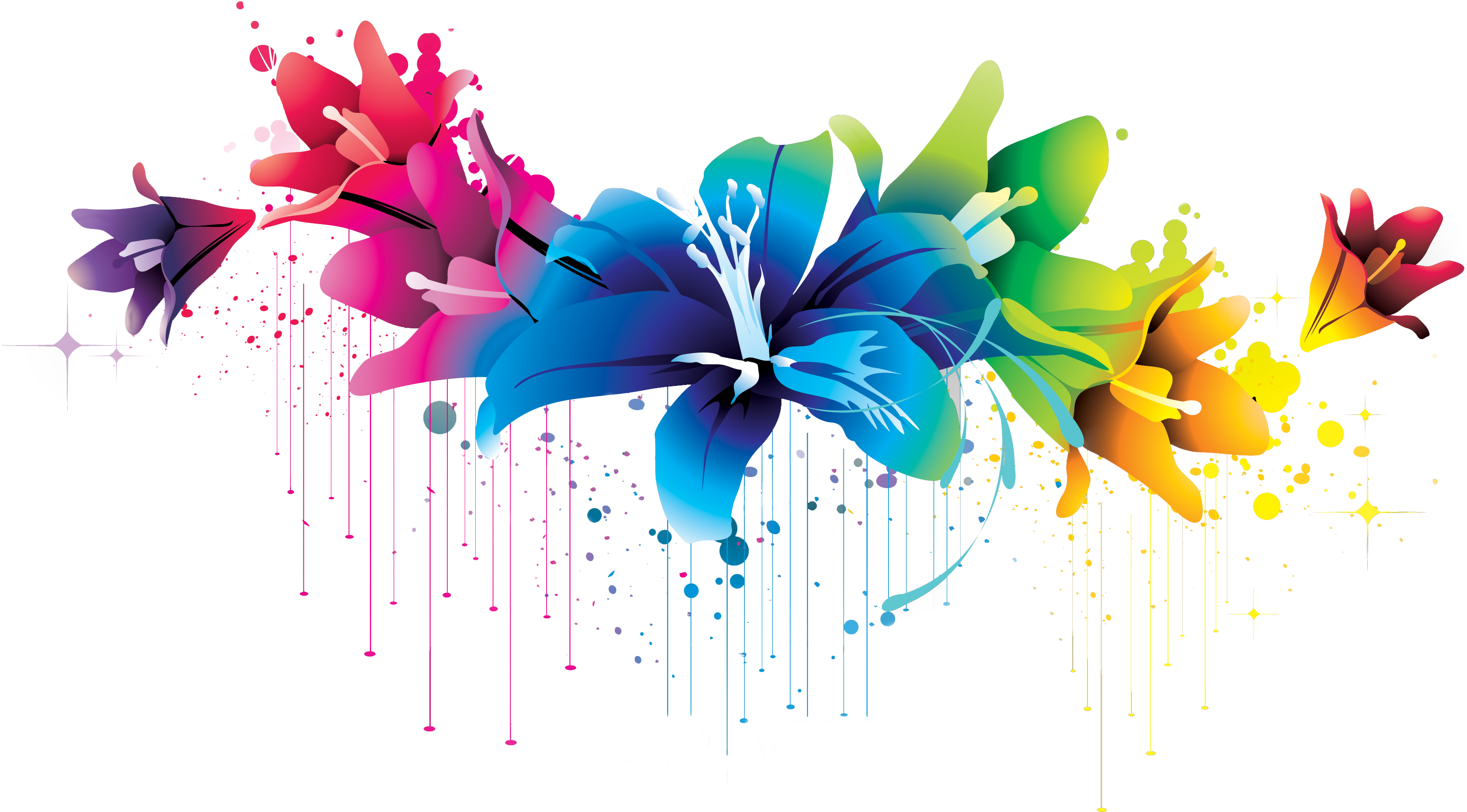Download PNG image - Colorful Flowers PNG Image 