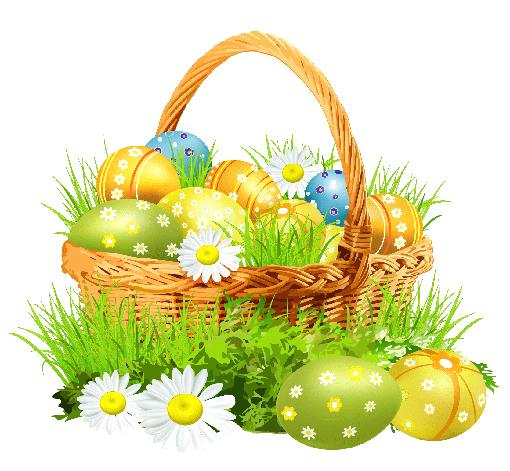 Download PNG image - Easter Egg Basket PNG Picture 