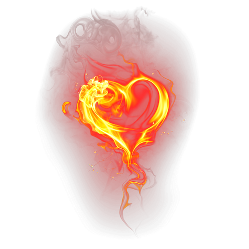 Download PNG image - Fire Heart Flame Love Transparent PNG 