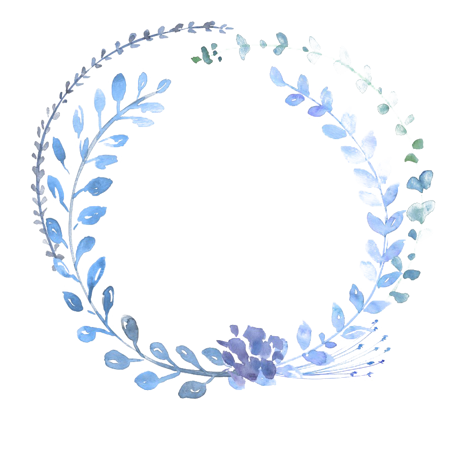 Download PNG image - Round Blue Floral PNG Photos 