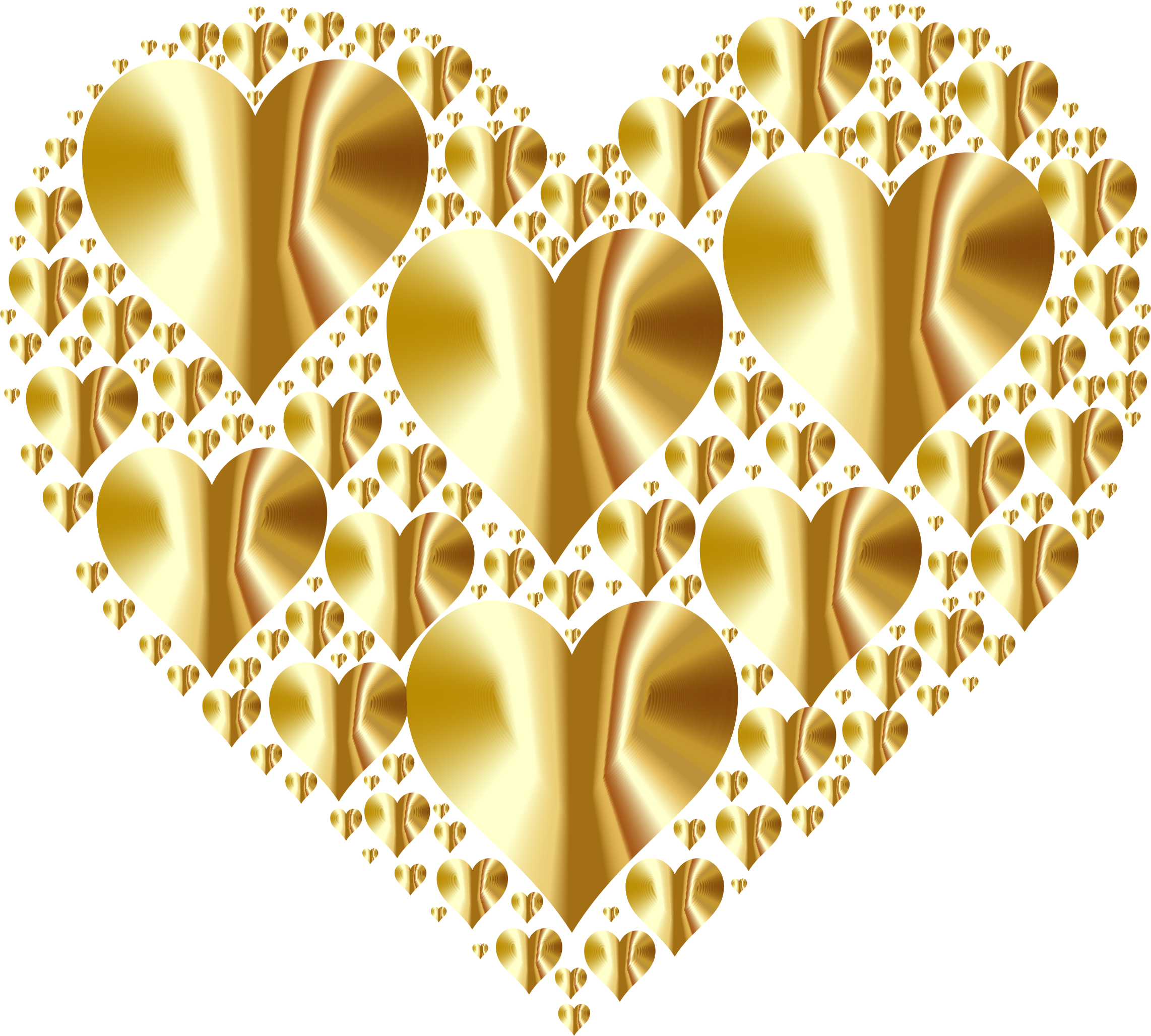 Download PNG image - Shiny Gold Heart PNG File 