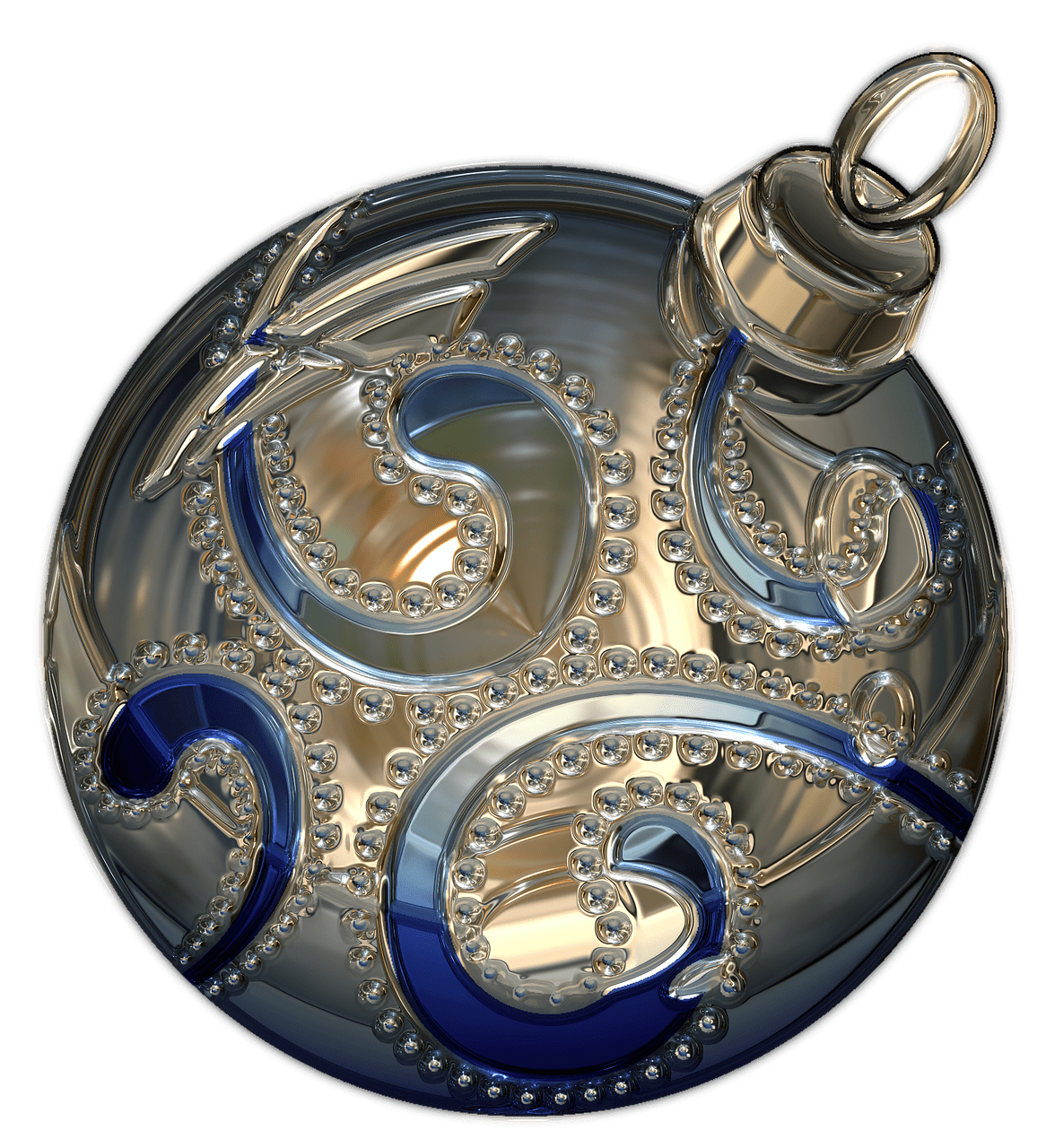 Download PNG image - Silver Christmas Bauble PNG Picture 