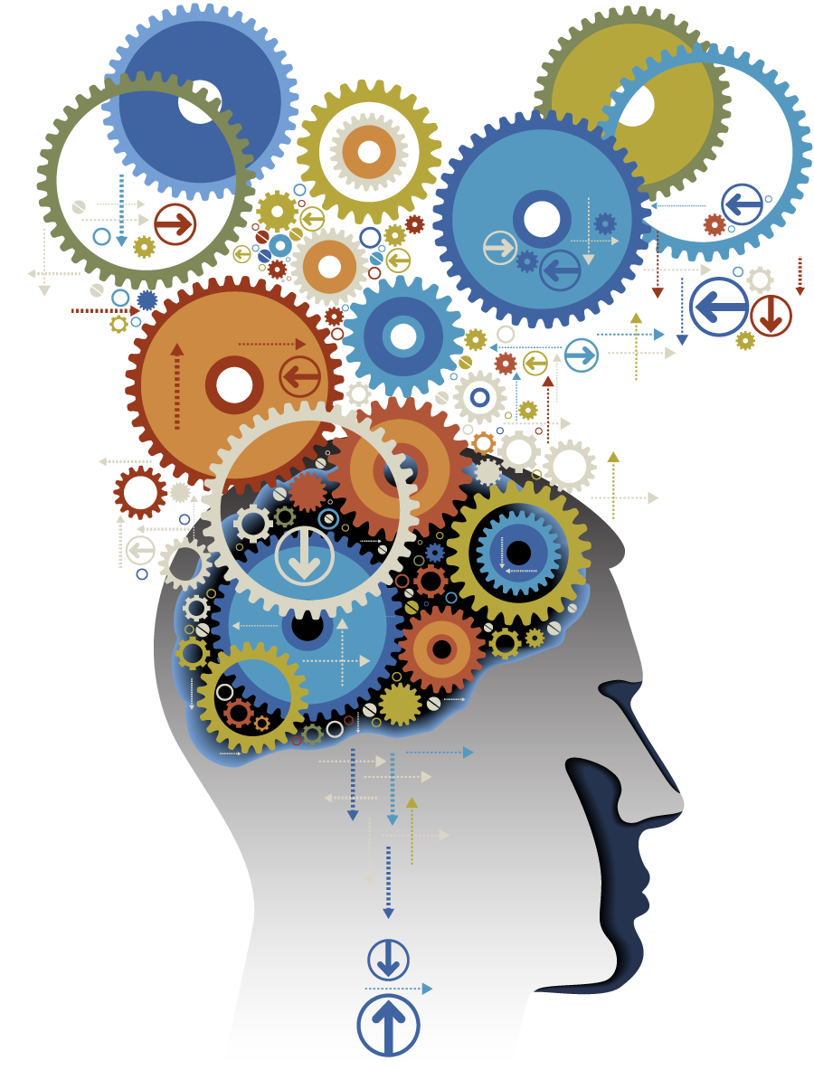 Download PNG image - Brain Gears Vector Clipart PNG 