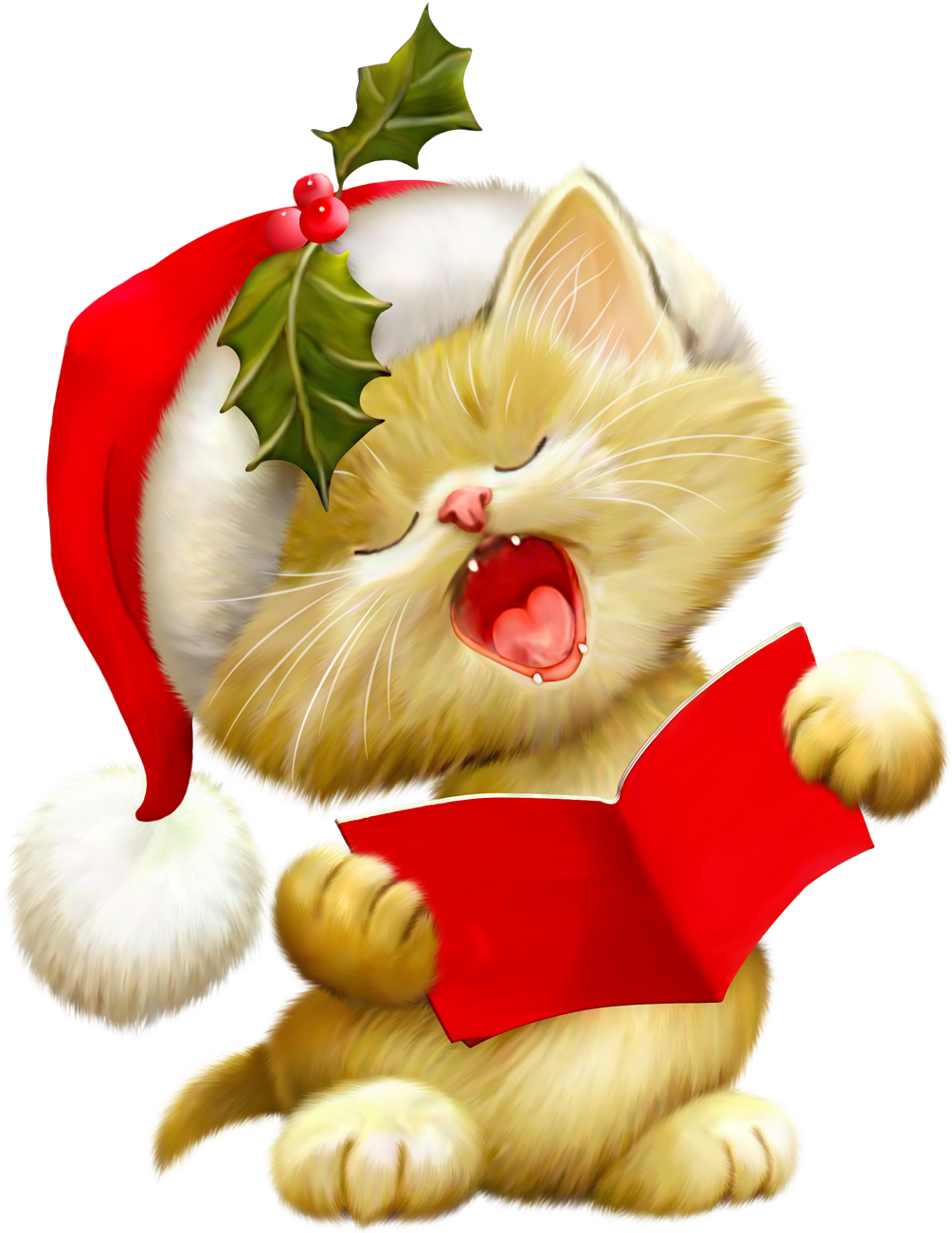 Download PNG image - Cat Christmas PNG Pic 