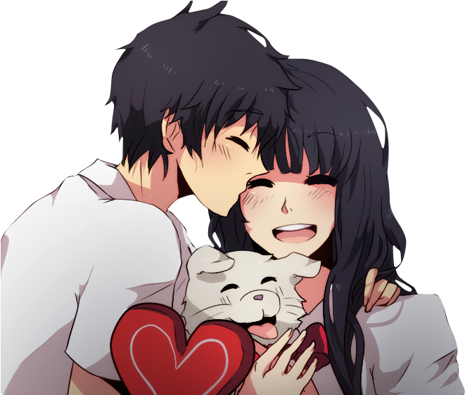 Download PNG image - Chibi Anime Couple PNG File 