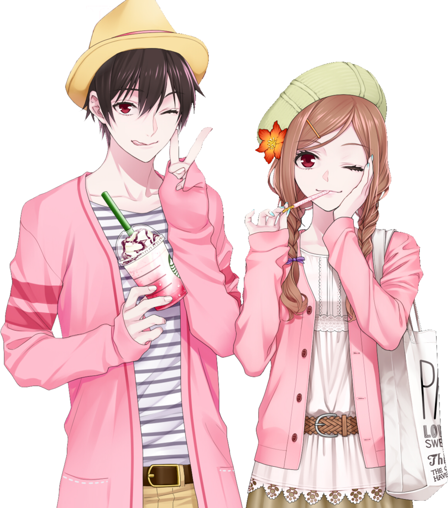 Download PNG image - Cute Anime Couple PNG Transparent Picture 