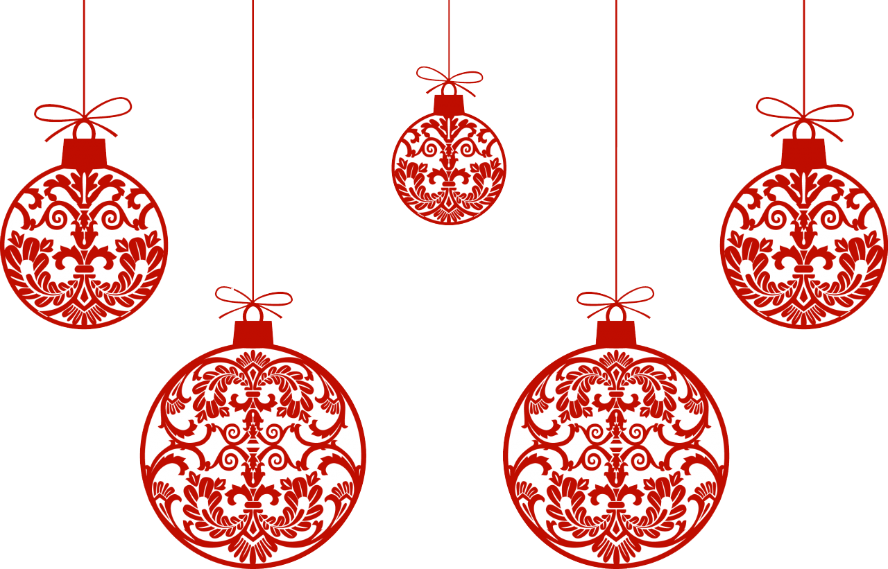 Download PNG image - Hanging Christmas Ornaments PNG Background Image 