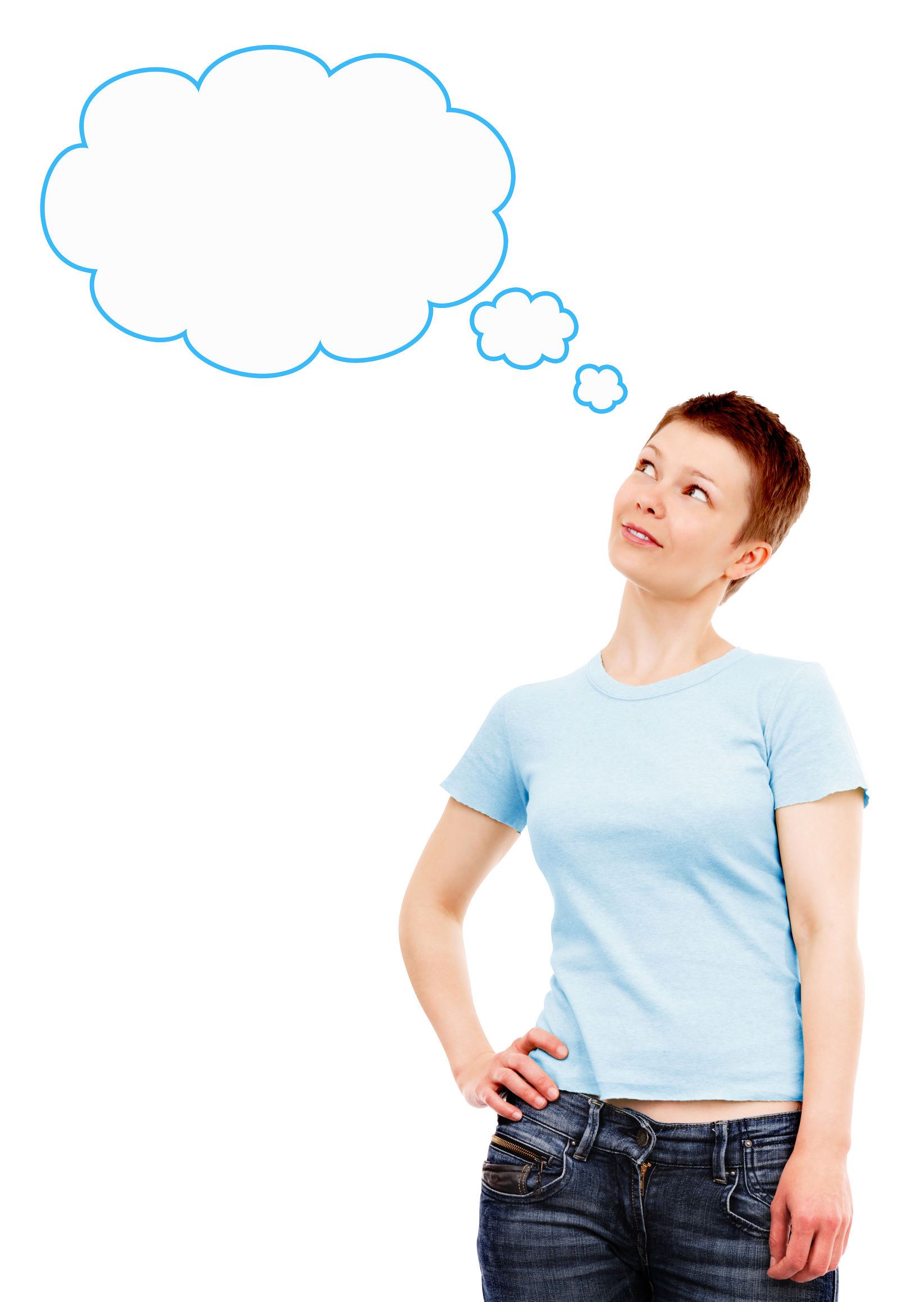 Download PNG image - Thinking Woman PNG Transparent Picture 