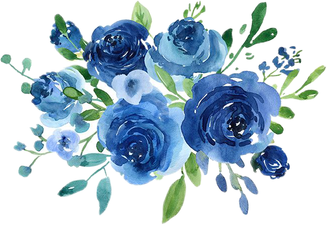 Download PNG image - Blue Floral PNG Image 