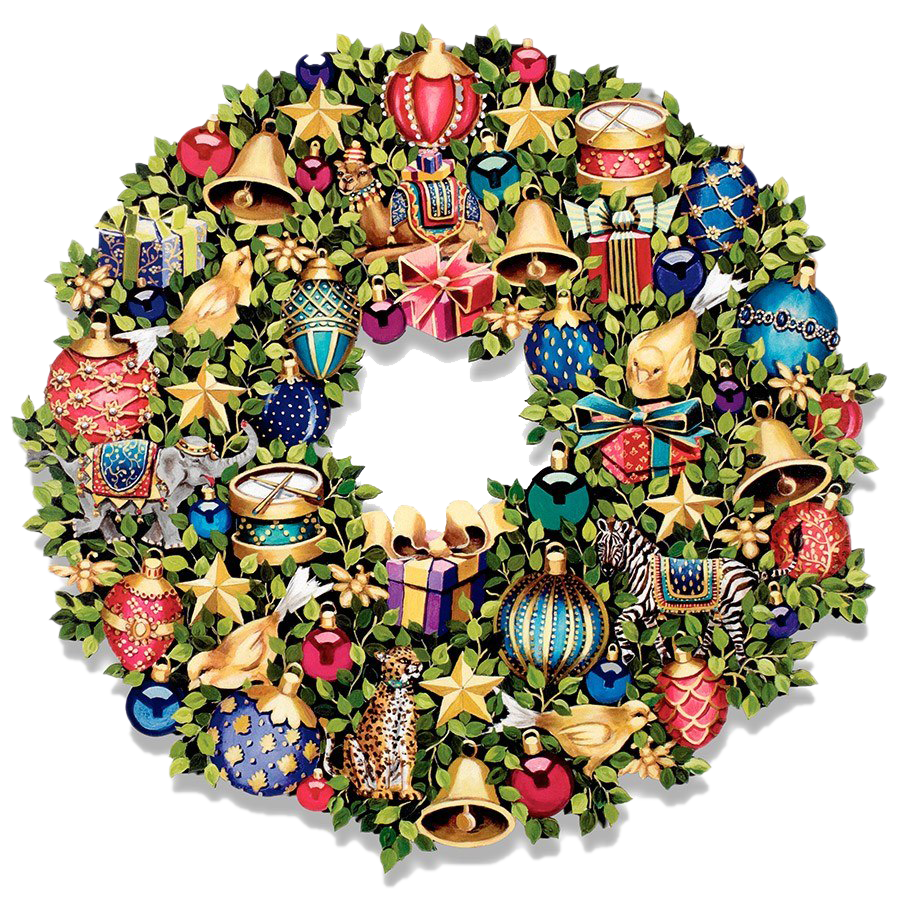 Download PNG image - Christmas Wreath Background PNG 