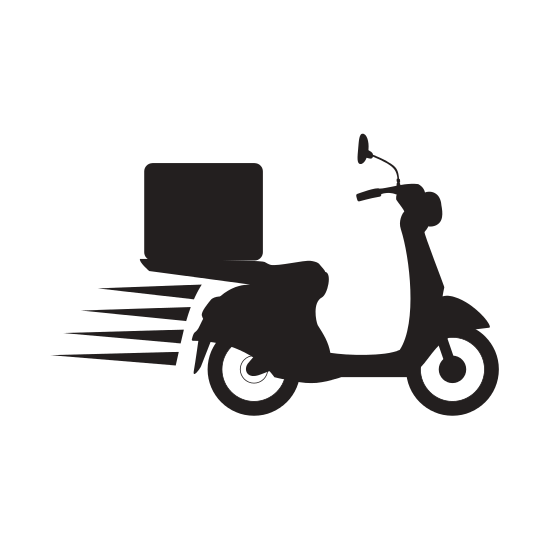Download PNG image - Food Delivery Scooter PNG Isolated Image 