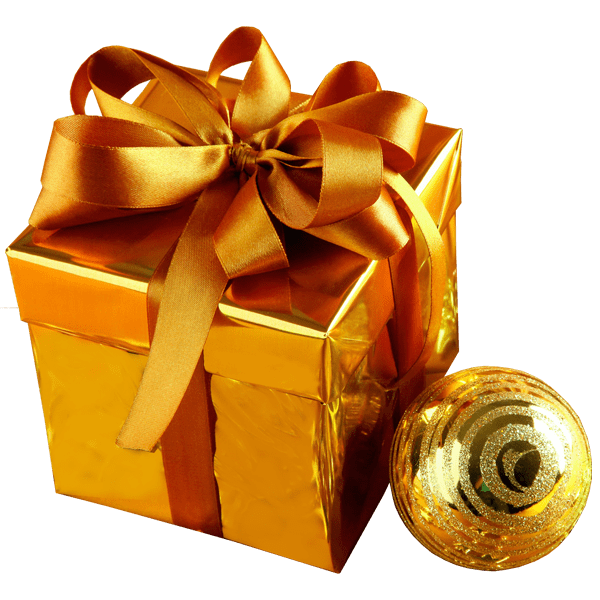 Download PNG image - Gold Christmas Gift PNG HD 