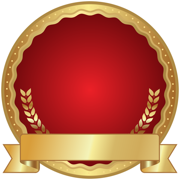 Download PNG image - Golden Red Badge Transparent PNG 