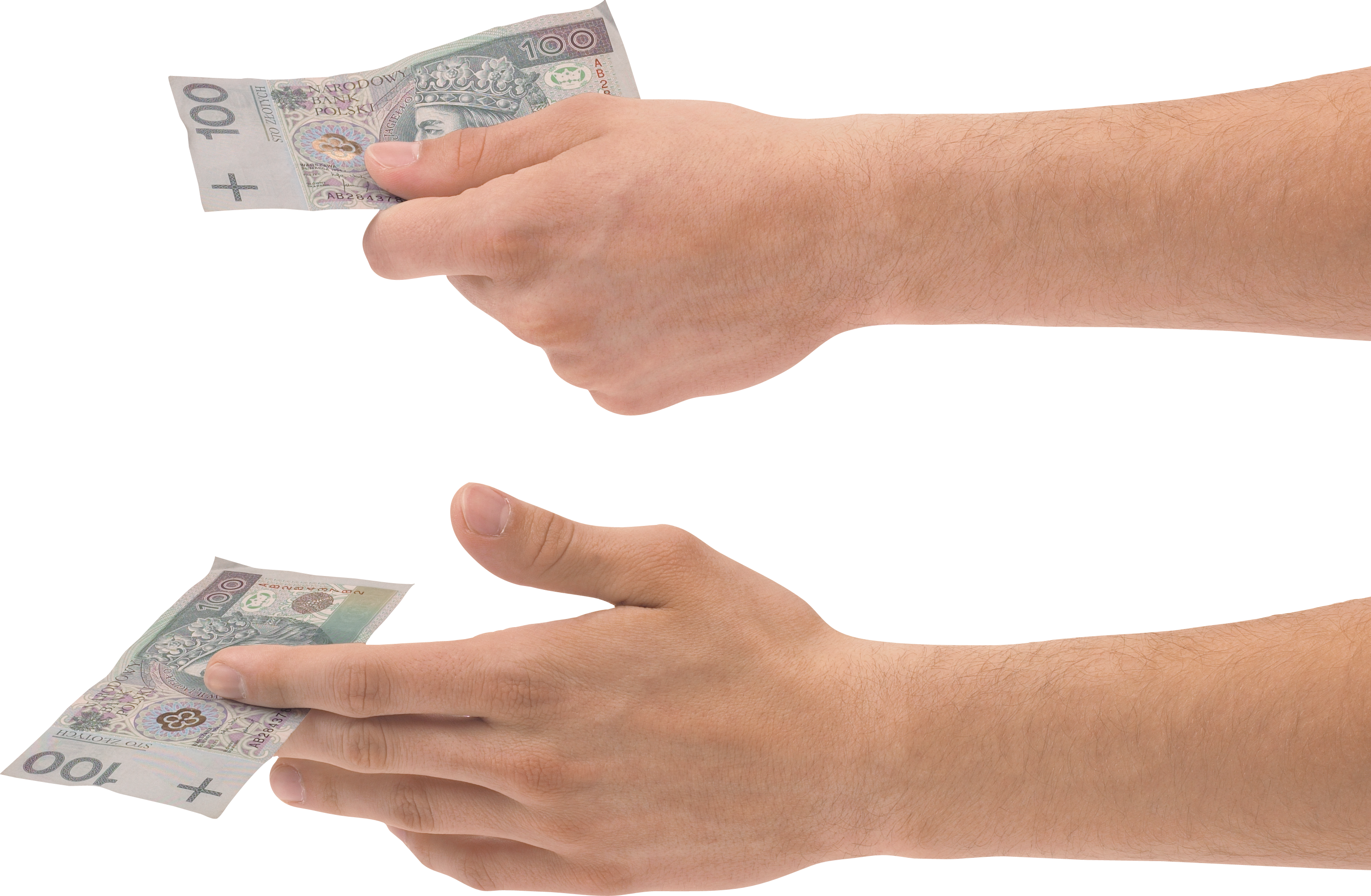 Download PNG image - Male Hand Holding Dollars PNG File 