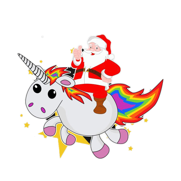 Download PNG image - Santa On Unicorn PNG File 