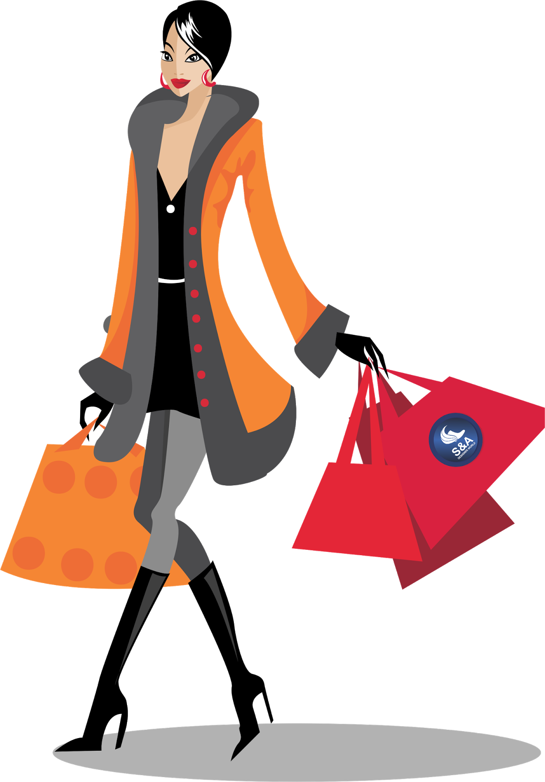 Download PNG image - Winter Girl Shopping Vector Transparent PNG 