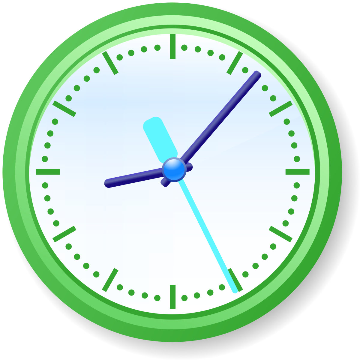 Download PNG image - Circle Green Wall Clock PNG Transparent Image 