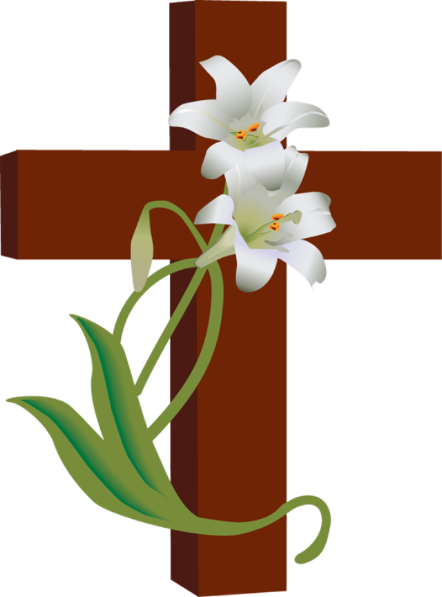 Easter Cross Background Isolated PNG