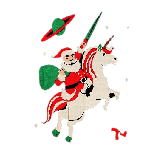 Download PNG image - Santa On Unicorn PNG Clipart 